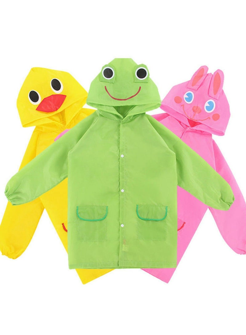 YOUGE Children's raincoats, Cartoon Kids Rain Jacket, Hooded Poncho Outdoors Transparent Raincoat Student Suit Waterproof Durable Windbreaker (Green) - Image 4