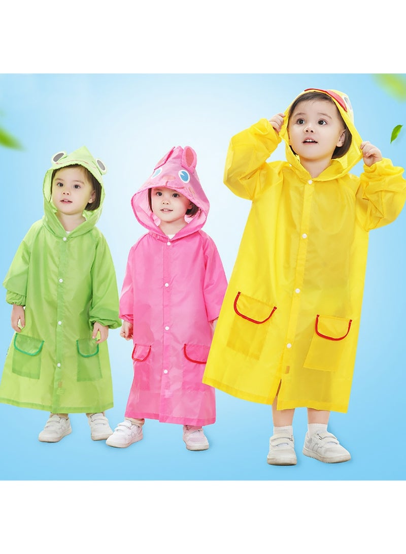 YOUGE Children's raincoats, Cartoon Kids Rain Jacket, Hooded Poncho Outdoors Transparent Raincoat Student Suit Waterproof Durable Windbreaker (Green) - Image 5
