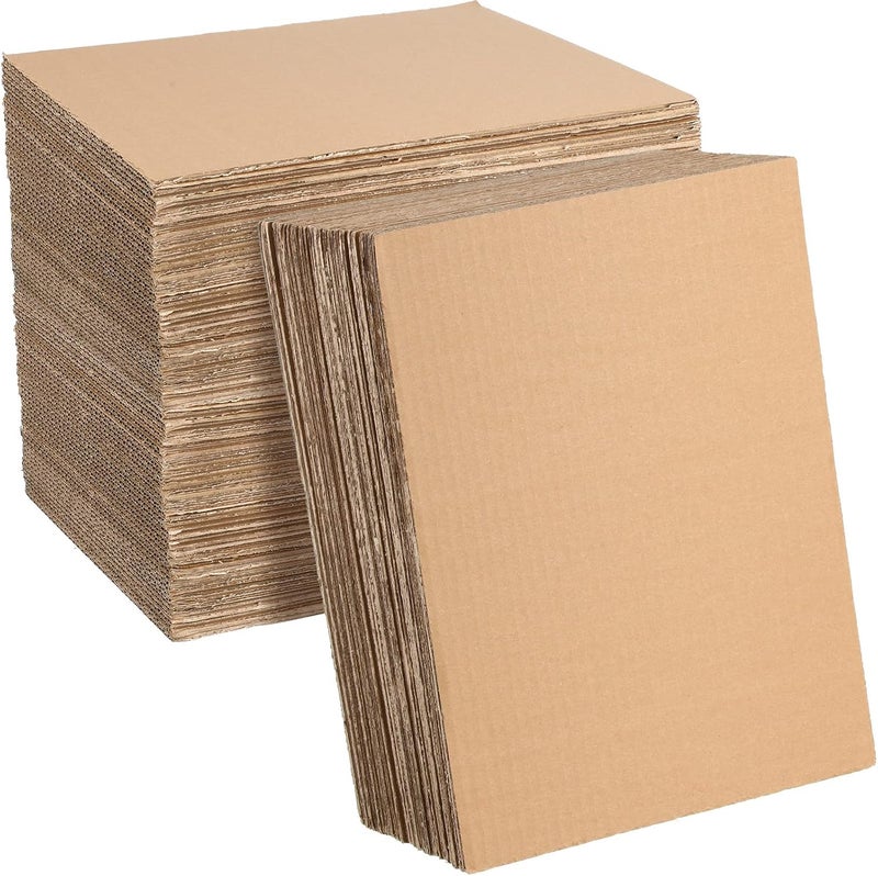 Zonon 50 Pack Brown Corrugated Cardboard Sheets Flat Cardboard Sheets Cardboard Inserts Flat Cardboard Squares Separators for Art Projects DIY Crafts Supplies (9 x 12 Inch) - Image 1