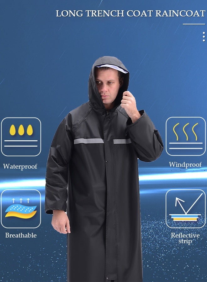 DUNISO Rain Suit Jacket Raincoat,  Portable Raincoat with Hood Reusable Rain Coats,Emergency Camping Survival Suit, Lightweight Jacket Rainwear for Men and Women Outdoor All-Sport Waterproof Breathable - Image 2