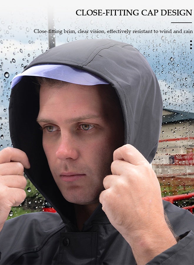 DUNISO Rain Suit Jacket Raincoat,  Portable Raincoat with Hood Reusable Rain Coats,Emergency Camping Survival Suit, Lightweight Jacket Rainwear for Men and Women Outdoor All-Sport Waterproof Breathable - Image 4