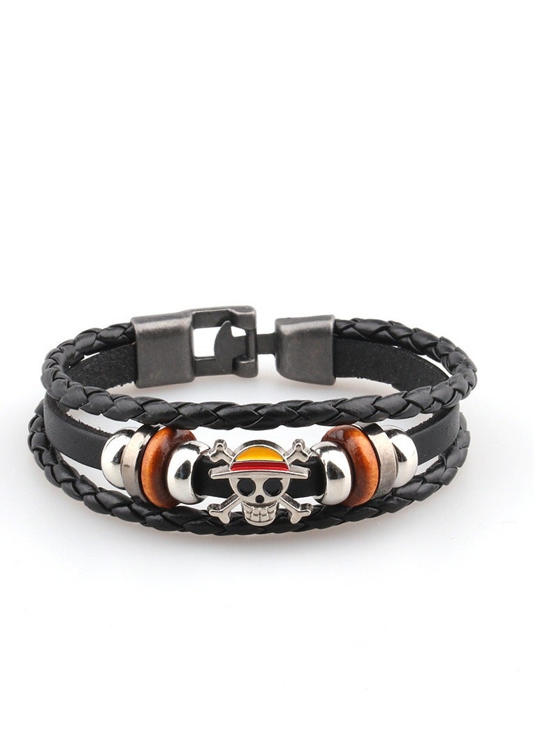 Popular Anime Periphery One Piece Student Handwoven Leather Bracelet  - Image 4