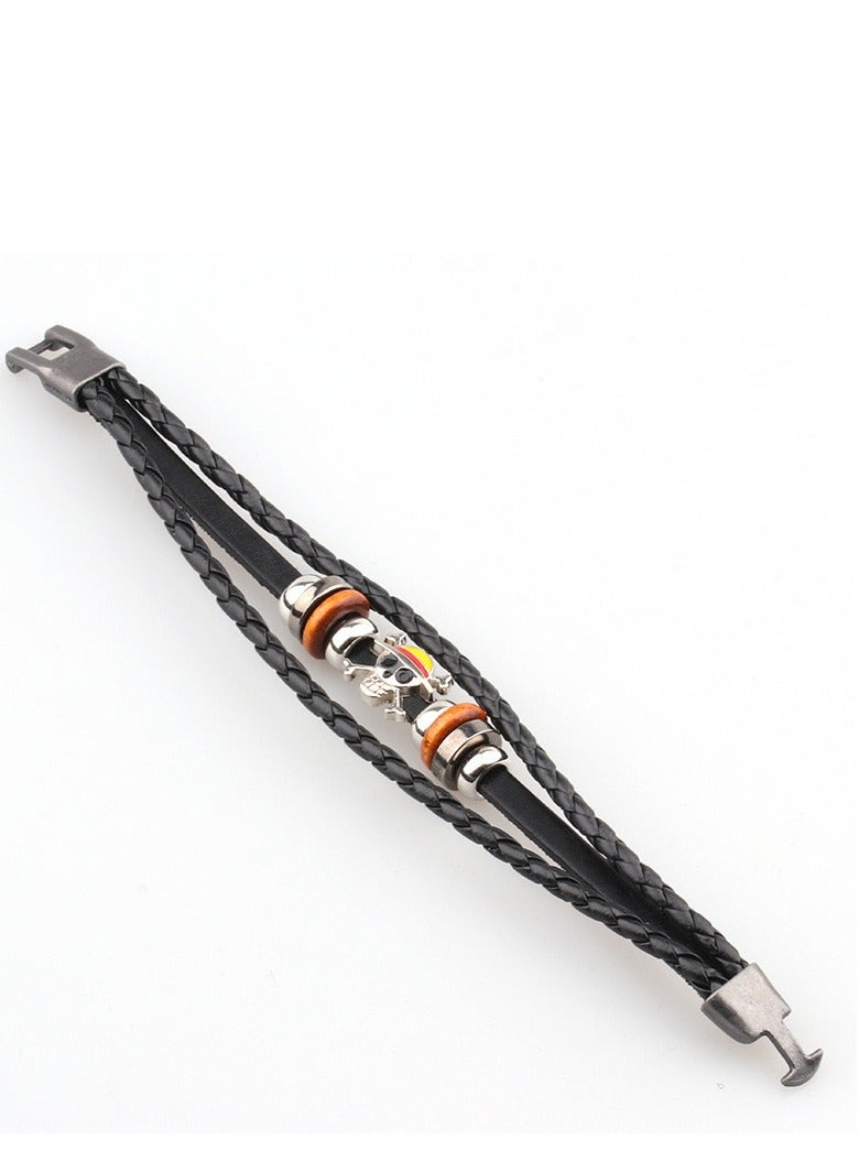 Popular Anime Periphery One Piece Student Handwoven Leather Bracelet  - Image 5