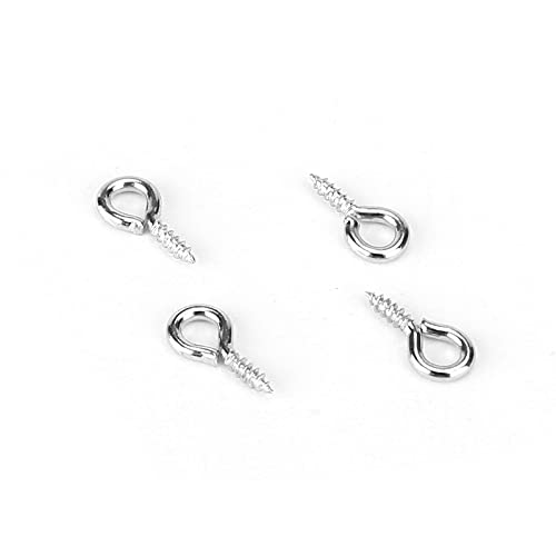 AJulyBee 500PCS 4 x 8mm Small Screw Eye Pins for Jewelry Making, Mini Eyelets Threaded Clasps Hooks for Art DIY, Metal Hoop Peg/Bracelet Connectors - Image 5