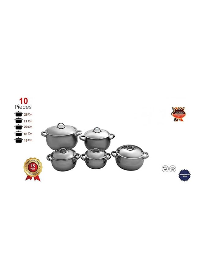 Younesteel Younesteel Premium Design Stainless Steel Picasso Pot Set 10 Pieces  - Image 2