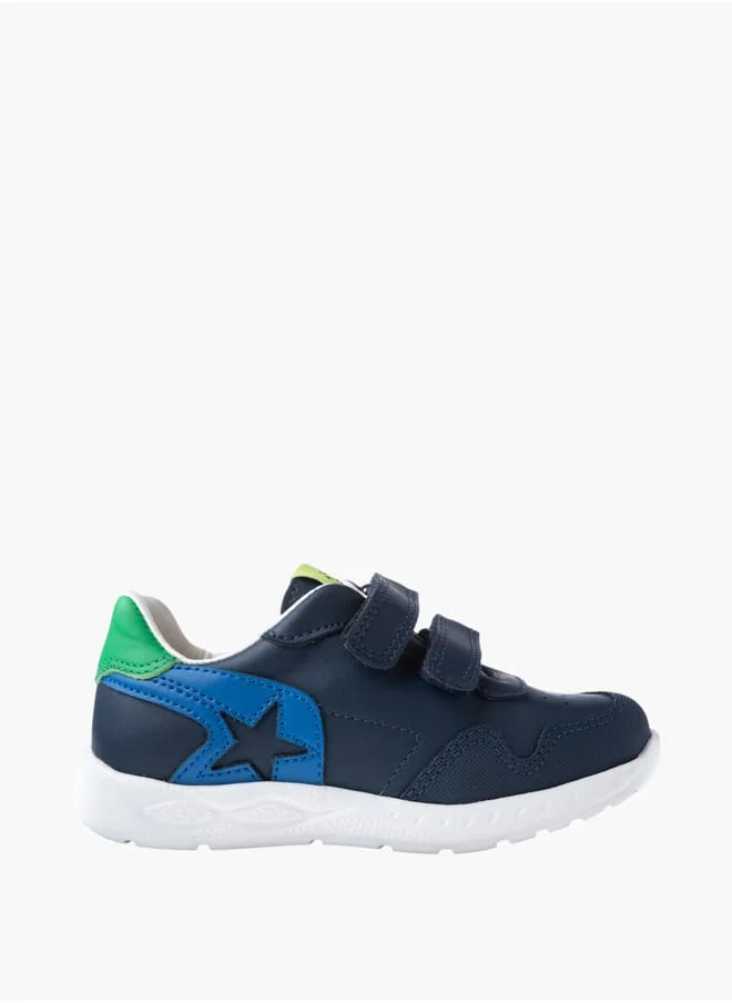 Pablosky Boys' Colourblock Sneakers With Hook And Loop Closure