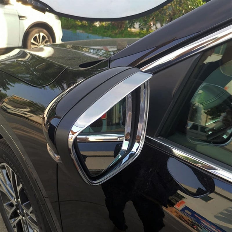 DEMULAX ABS Chromed Rearview Mirror Rain Shield Cover Trim - Image 4