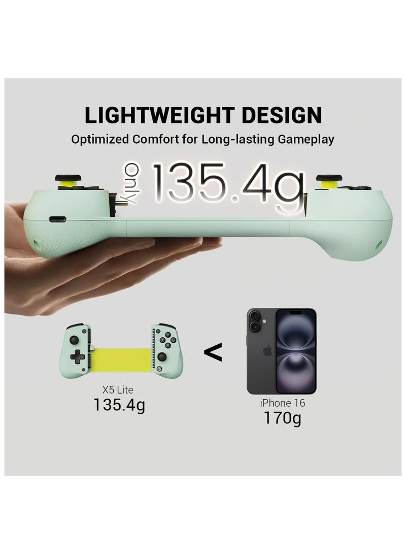 GameSir X5 Lite Mobile Gaming Controller for Android, iPhone 15/iPhone 16 Series, iPad Mini 6/7(USB-C), Type-C Phone Controller with Hall Effect Sticks, Turbo Function for Call Of Duty, Genshin Impa - Image 2