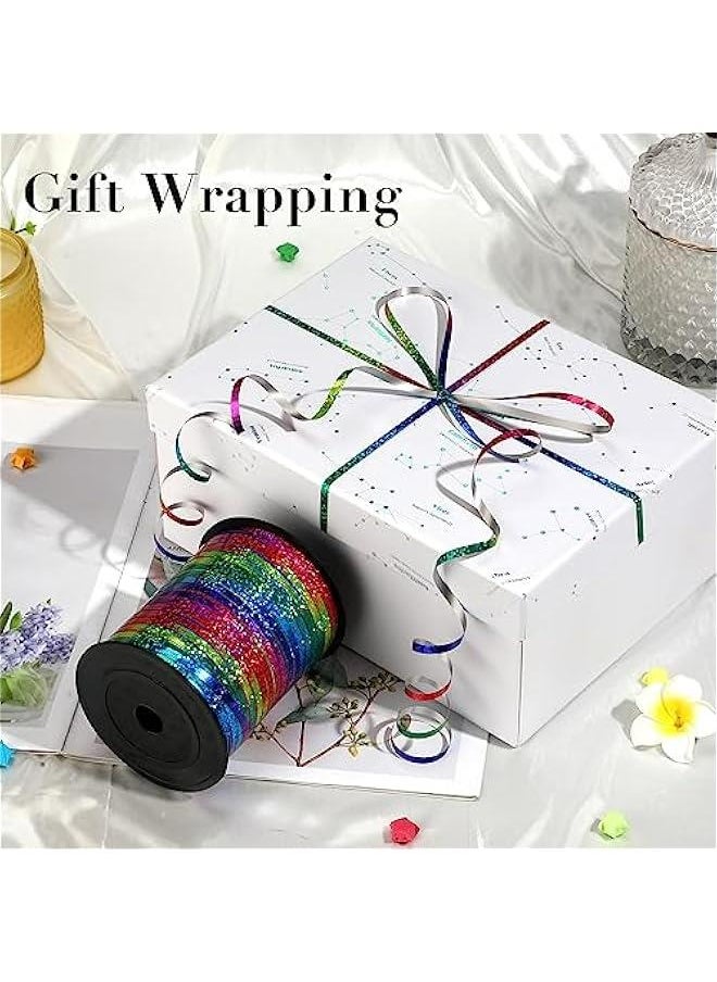 Generic - 500 Yard Metallic Rainbow Curling Ribbon for Gift Wrapping, Balloon Decorations, Weddings, Birthdays, and - Image 1