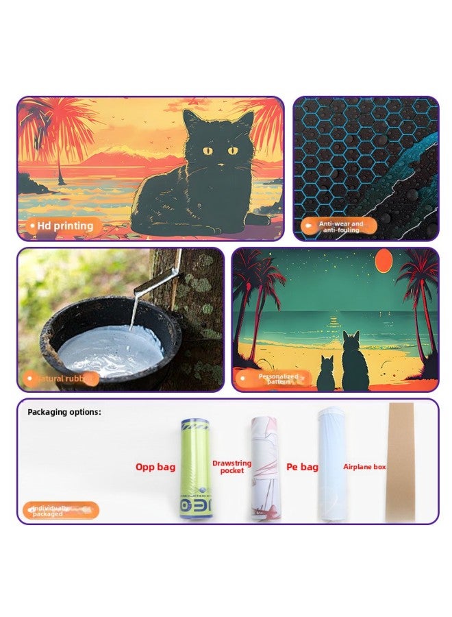 Special For Large Two-dimensional Rubber Mouse Pad Wear-resistant Office Mat-Color:300*700*2mm-Pattern:X-529  - Image 4