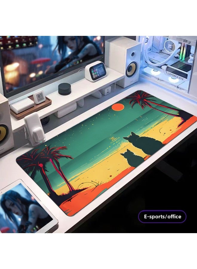 Special For Large Two-dimensional Rubber Mouse Pad Wear-resistant Office Mat-Color:300*700*2mm-Pattern:X-529  - Image 1