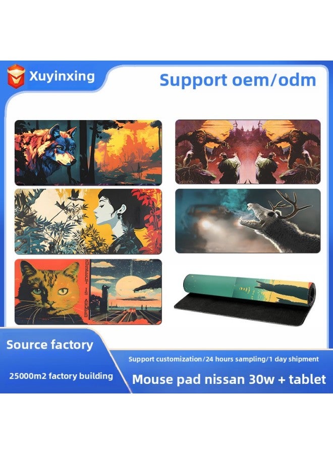 Special For Large Two-dimensional Rubber Mouse Pad Wear-resistant Office Mat-Color:300*700*2mm-Pattern:X-529  - Image 2