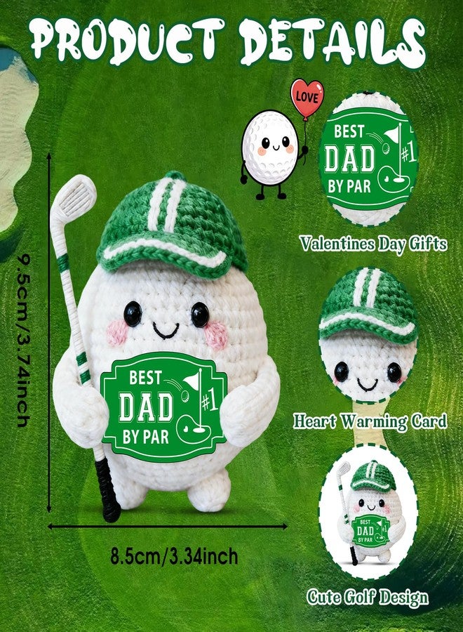 CYKARA Dad Gifts for Fathers Day - Best Dad by Par, Funny Father's Day Birthday Christmas Handmade Crochet Golf Ball Accessories Gift for Dad New Daddy Father Men Golfers Daddy Papa from Daughter Son Wife - Image 4