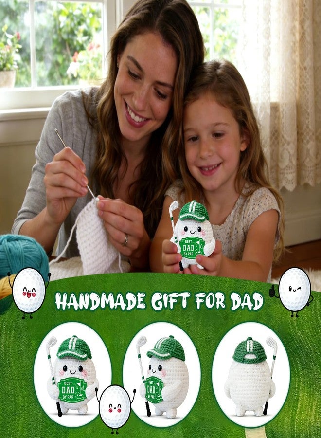 CYKARA Dad Gifts for Fathers Day - Best Dad by Par, Funny Father's Day Birthday Christmas Handmade Crochet Golf Ball Accessories Gift for Dad New Daddy Father Men Golfers Daddy Papa from Daughter Son Wife - Image 5
