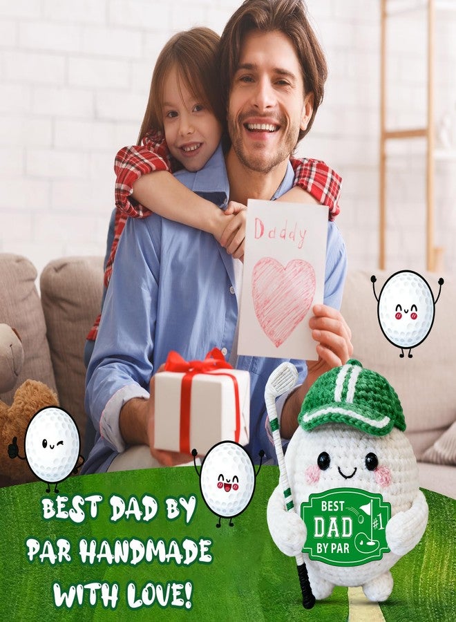 CYKARA Dad Gifts for Fathers Day - Best Dad by Par, Funny Father's Day Birthday Christmas Handmade Crochet Golf Ball Accessories Gift for Dad New Daddy Father Men Golfers Daddy Papa from Daughter Son Wife - Image 2