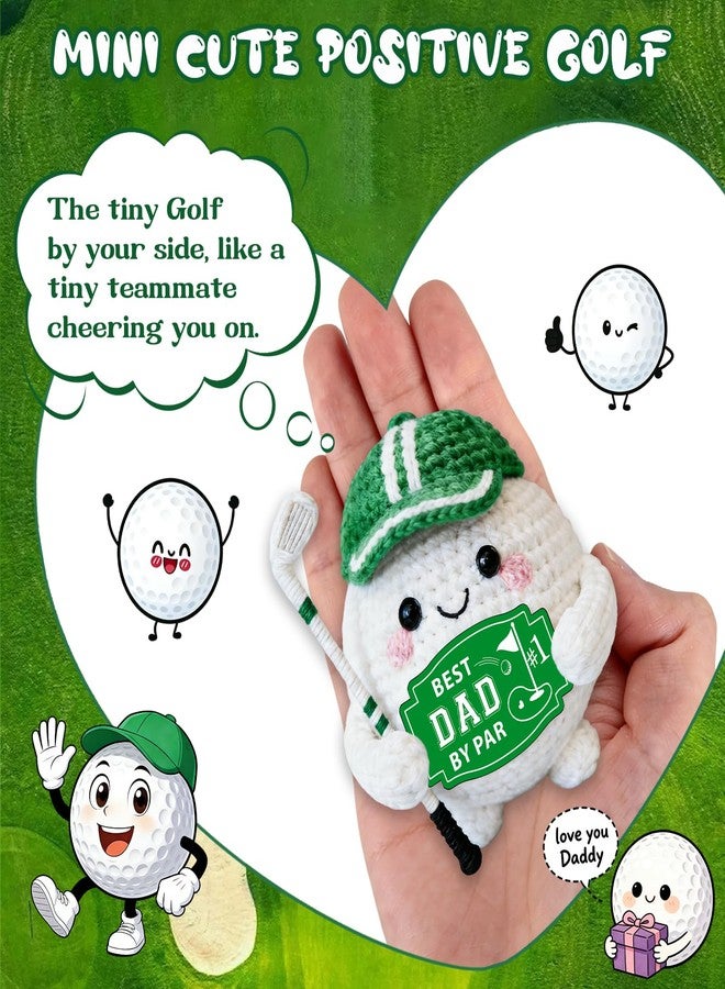 CYKARA Dad Gifts for Fathers Day - Best Dad by Par, Funny Father's Day Birthday Christmas Handmade Crochet Golf Ball Accessories Gift for Dad New Daddy Father Men Golfers Daddy Papa from Daughter Son Wife - Image 3