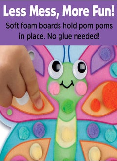 Creativity for Kids Creativity for Kids Pom Pom Pictures: Garden - Butterfly and Flower - Toddler Crafts, Sensory Toys Age 3-4+, Small  - Image 3