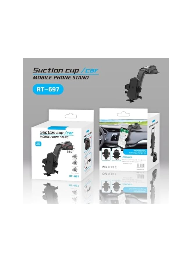 S-TOP Car Phone Holder Mount, Upgraded Adjustable Horizontally And Vertically Cell Phone Holder For Car Dashboard Compatible With All - Image 3