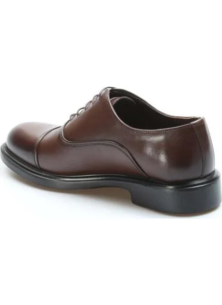 فاست ستيب Fast Step Men's Genuine Leather Eva Sole Comfortable Daily Lace-up Classic Shoes Brown 630MA302
