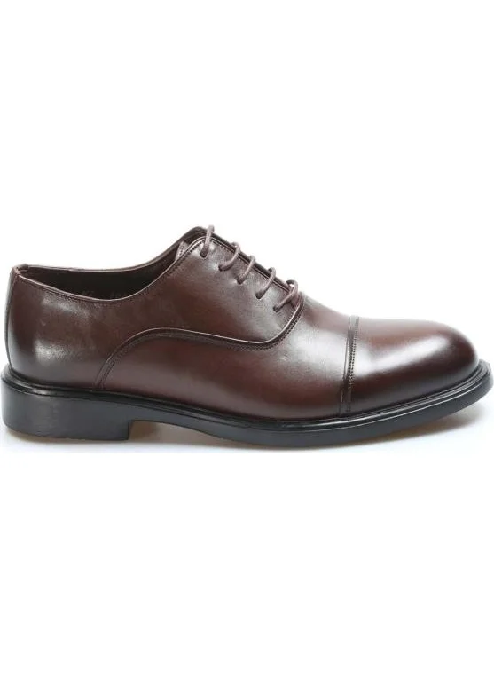 فاست ستيب Fast Step Men's Genuine Leather Eva Sole Comfortable Daily Lace-up Classic Shoes Brown 630MA302