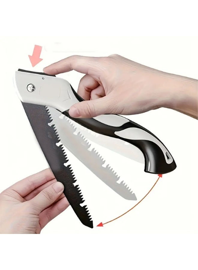 Folding Pruning Saw Steel Folding Manual Cutting Tool with Anti-Slip Durable Handle for Outdoor Use 25cm - Image 4