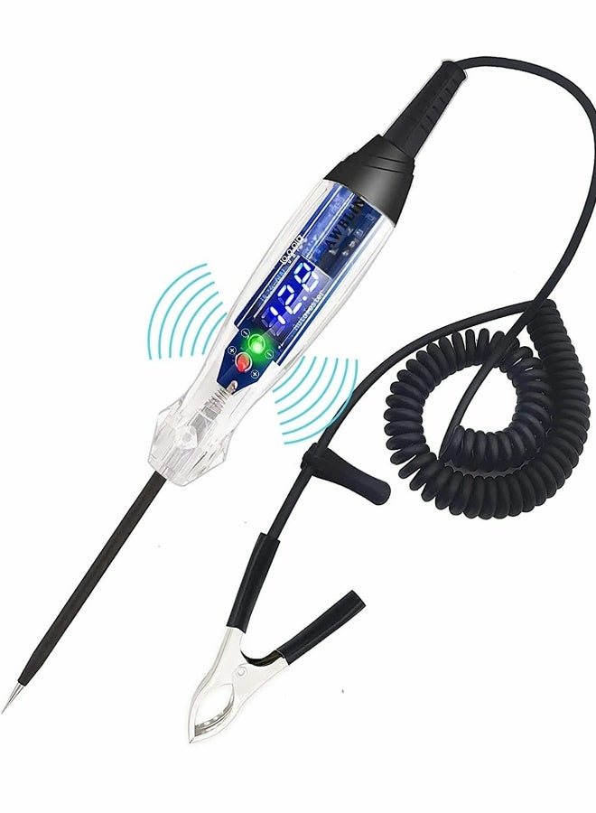 Premium LED Bulb Automotive Circuit Tester, 4-60V Test Light with 102 Inch PU Extended Spring Wire, Sharp Hard Steel Probe Vehicle Circuits Low DC Voltage Tester  - Image 1