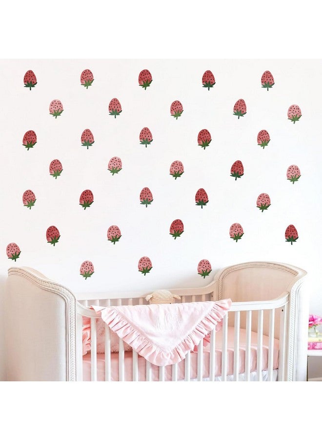 THEYGE Strawberry Wall Decal Vintage Retro Fruit Wall Stickers Boho Nursery Decals for Wall Strawberries Stickers Removable Boho Wall Stickers for Kids Baby Room Bedroom Kitchen Decor - Image 3