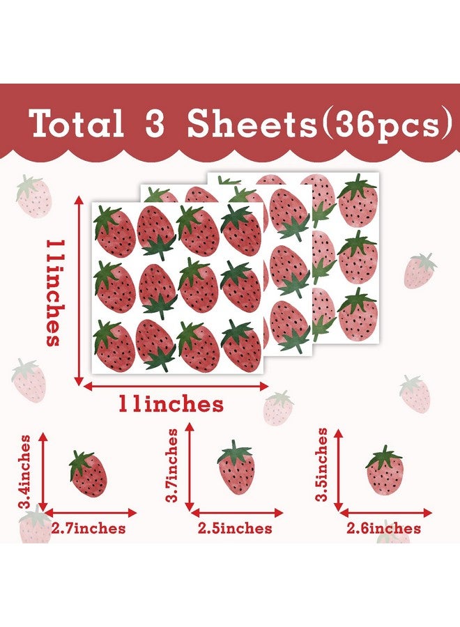 THEYGE Strawberry Wall Decal Vintage Retro Fruit Wall Stickers Boho Nursery Decals for Wall Strawberries Stickers Removable Boho Wall Stickers for Kids Baby Room Bedroom Kitchen Decor - Image 5