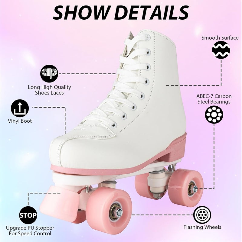 XUDREZ Classic High-top Light-Up Roller Skates for Adults - Unisex Outdoor Skating - Image 5
