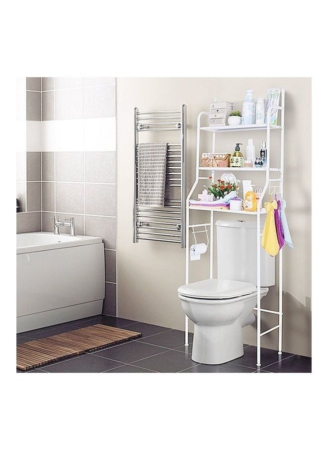 RollsTimi  3 Layer Shelf Over Toilet Storage Bathroom Shelving White  - Image 2