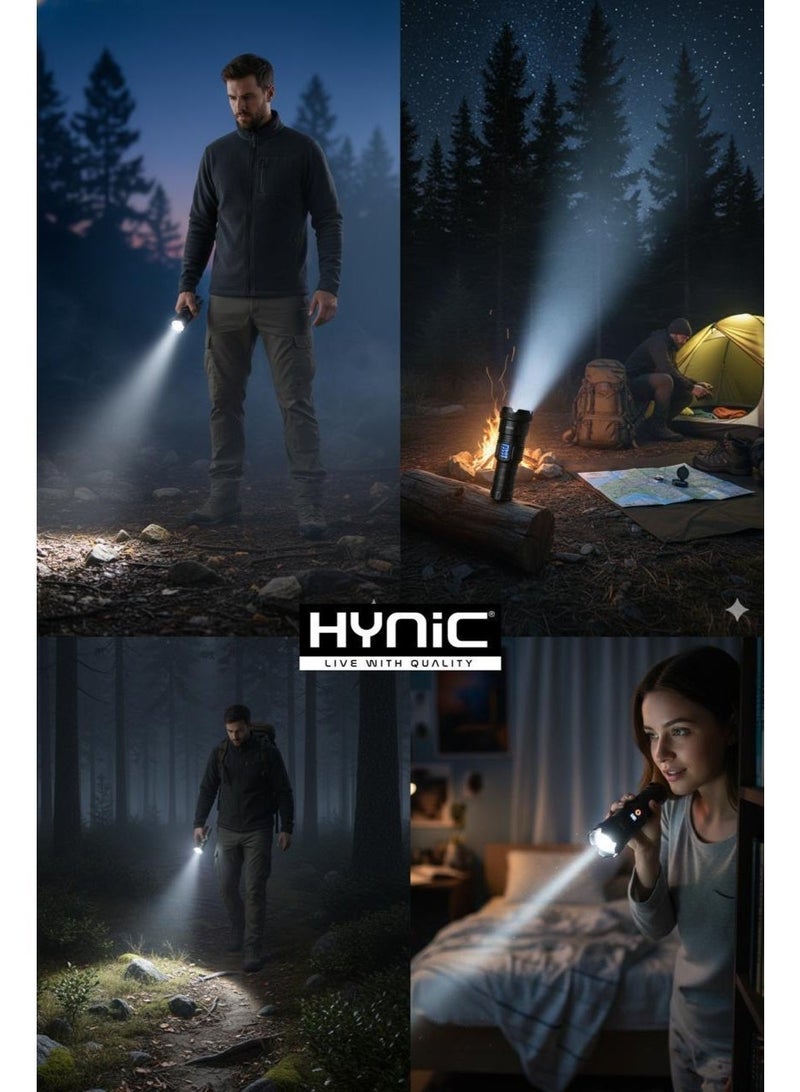 Hynic Tactical Flashlight – 5000 Lumens Ultra-Bright Torch, 12,000mAh Power Bank, Zoomable, IPX6 Waterproof, Aircraft Aluminum Rechargeable Light for Camping, Hiking & Emergencies - Image 4