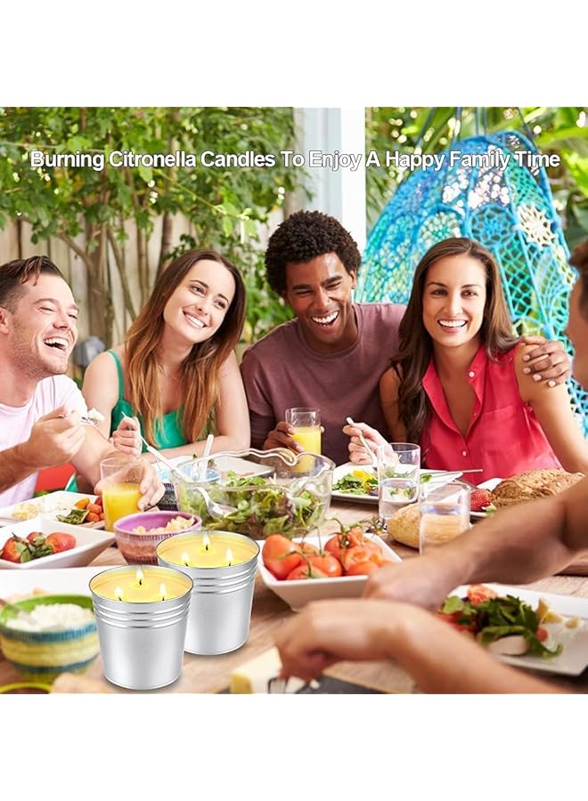 Citronella Candles Outdoor Large 2 X 20Oz Citronella Candle For Home Patio Up To 120Hours Burning 3 Wick Natural Soy Wax Candle For Outside Garden Yard Balcony Summer Camping Candle - Image 4