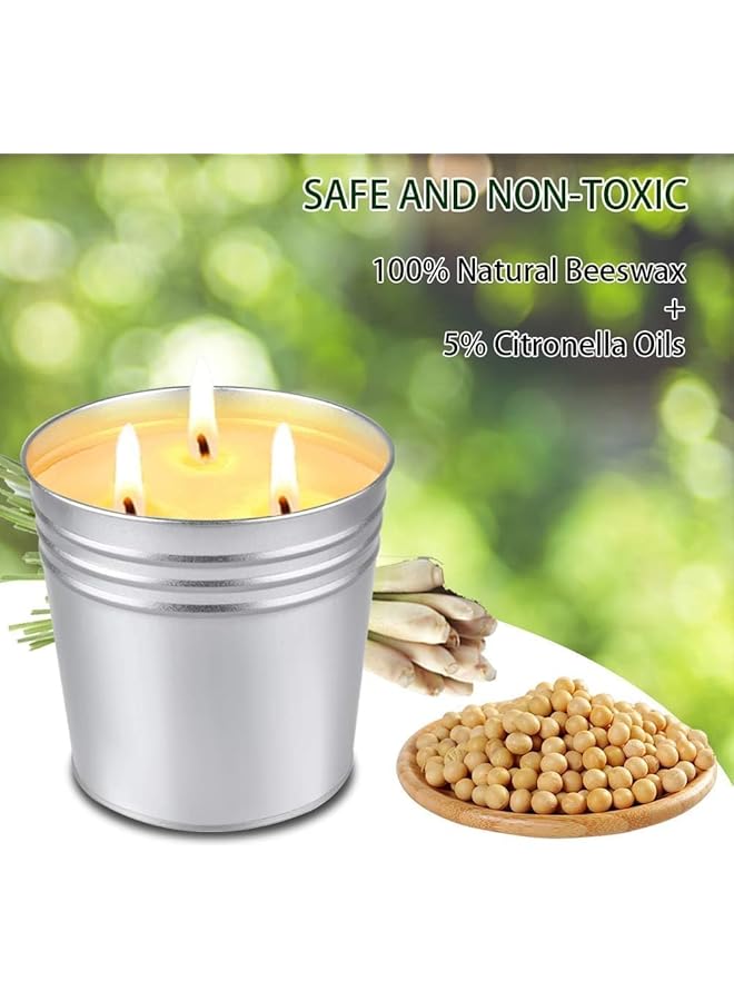 Citronella Candles Outdoor Large 2 X 20Oz Citronella Candle For Home Patio Up To 120Hours Burning 3 Wick Natural Soy Wax Candle For Outside Garden Yard Balcony Summer Camping Candle - Image 5