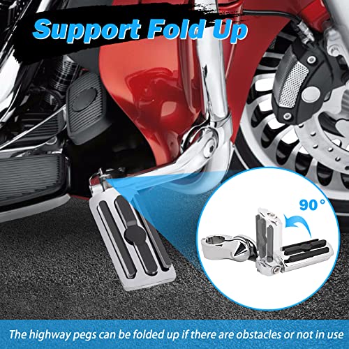 KONDUONE Motorcycle Highway Pegs Foot Rests fit 1.25" Engine Guard Parts Replacement for 1 1/4 Harley Davidson Road Glide, Electra Glide, Road King, Street Glide - Image 3