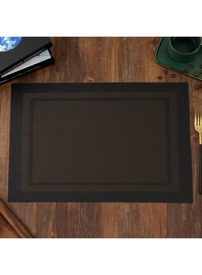 Teslin European-style Modern Simple Diagonal Western Dining Mat PVC Woven Single And Double Frame Table Towel Dining Mat Dining Mat-Color:Coffee Color - Image 3
