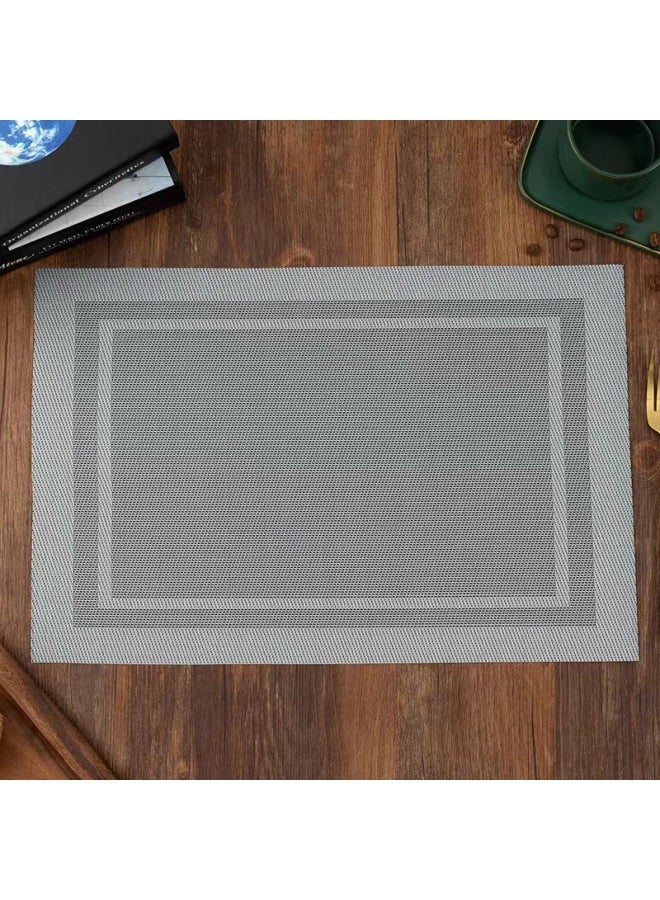 Teslin European-style Modern Simple Diagonal Western Dining Mat PVC Woven Single And Double Frame Table Towel Dining Mat Dining Mat-Color:Coffee Color - Image 5