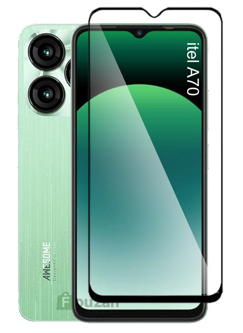 itel A70 - Tempered Glass Screen Protector - Delicate Touch , Higher Transparency , Easy to Install ,Anti-scratch and Bubble-free Screen Protector