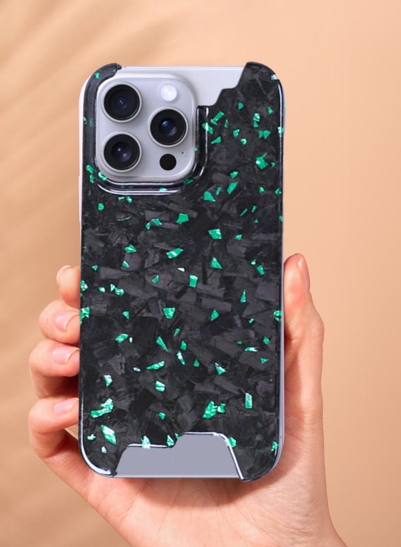 سولاري غطاء حماية من ألياف الكربون الأراميد الحقيقية لهاتف iPhone 15 Pro max (أخضر) - Image 4