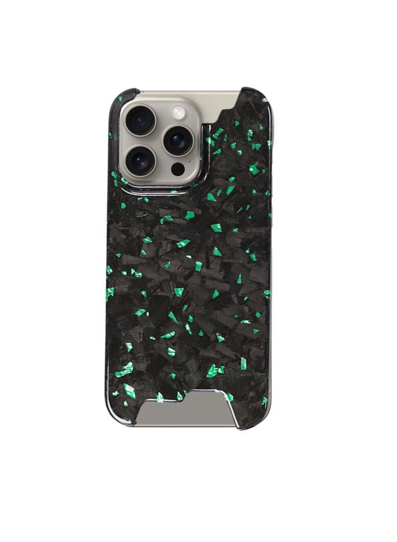 سولاري غطاء حماية من ألياف الكربون الأراميد الحقيقية لهاتف iPhone 15 Pro max (أخضر) - Image 2