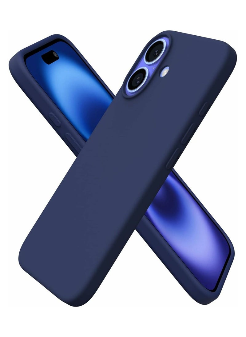 Generic - Silicone Case Compatible with iPhone 16, Slim Liquid Silicone Phone Case with 3-Layer Soft Rubber Shockproof Bumper with TPU Lining (Navy Blue) - Image 1