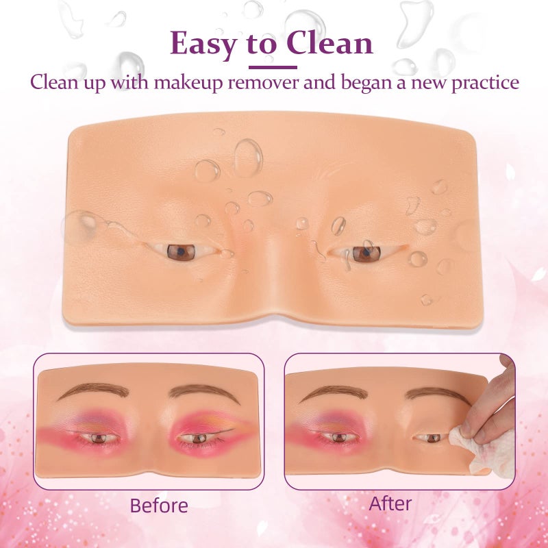 JimKing Makeup Practice Face, JimKing Makeup Board, Faccial Practice Skin for Professional and Beginners, 3D Realistic Model for Eyelash Extensions, Eyeliner And Eyeshadow Face - Image 3