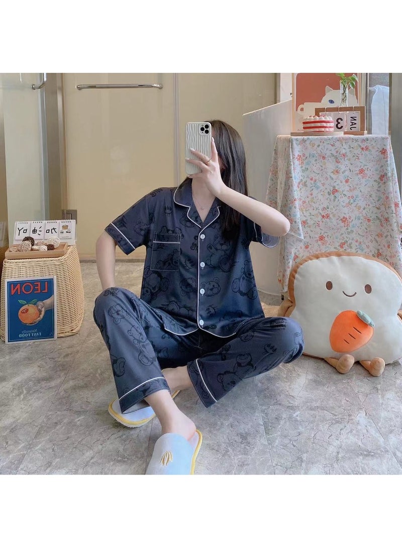 DubaiGallery For Women Pajama Long Sleeves Sleepwear Cotton Set Autumn Winter pyjamas set