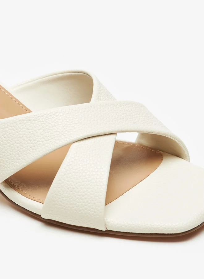 فلورا بيلا من شو إكسبرس Cross Strap Slip-On Sandals with Flared Heels