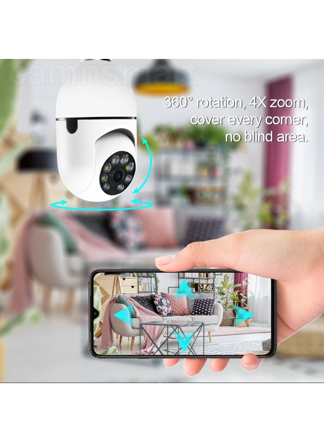 كاميرا لمبة Tuya Smart Life WiFi PTZ، 4 ميجابكسل بإضاءة LED ورؤية ليلية ومحادثة ثنائية الاتجاه - Image 3