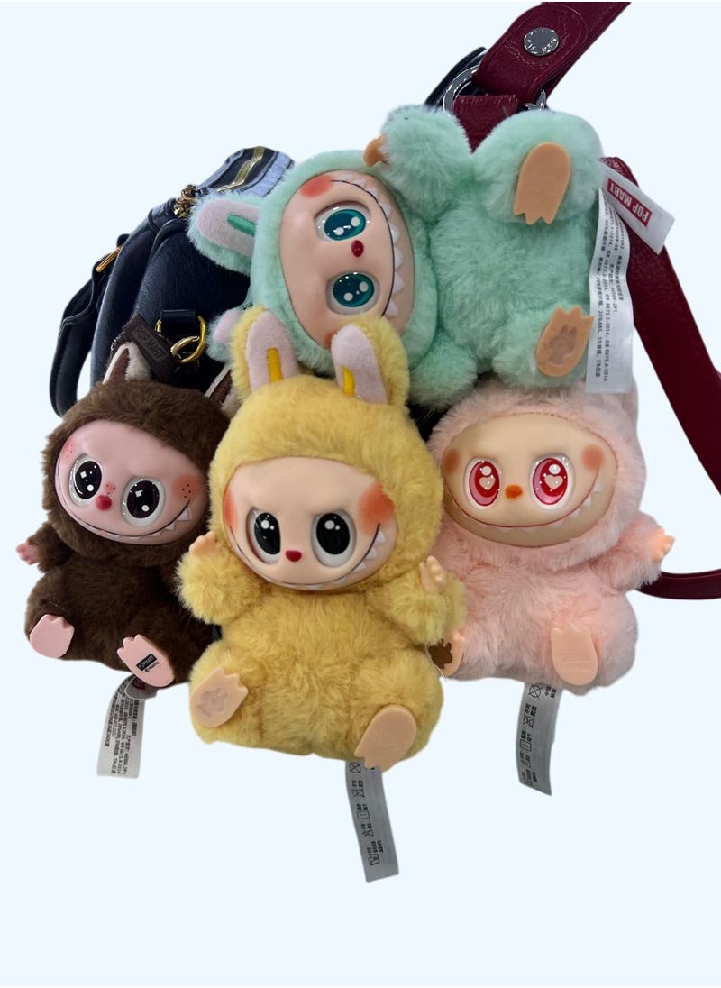 LABUBU Labubu Plush Keychain Set – Cute Animal Costume Hanging Dolls for Bags & Gifts (4 Colors)  - Image 1