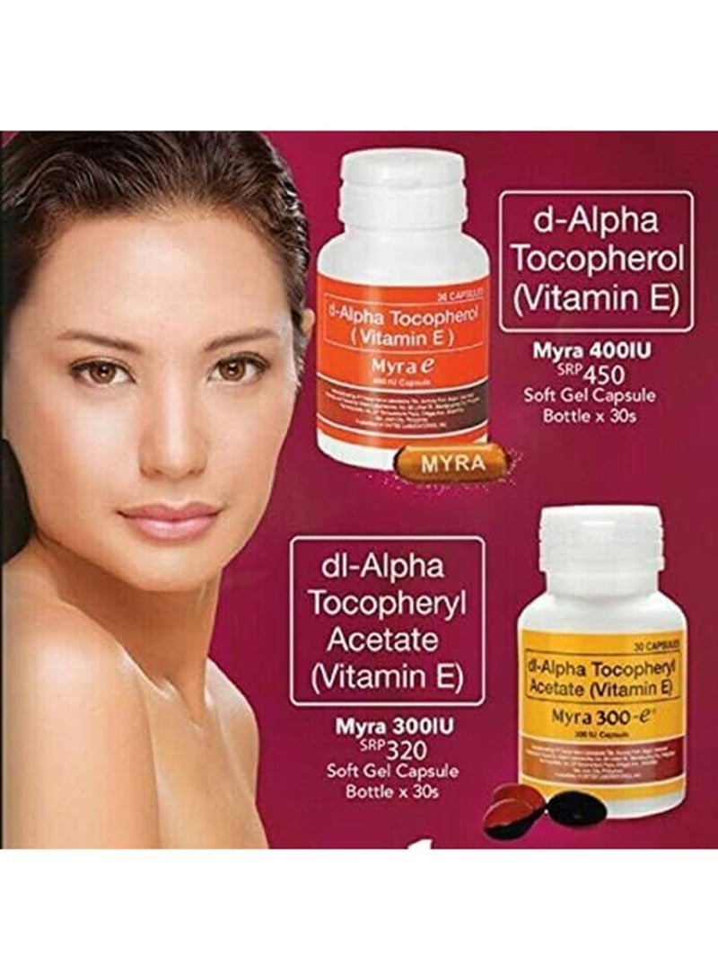 Myra E Vitamin E 400 IU Capsules – Glowing Skin & Hair Health | d-Alpha Tocopherol | 30 Capsules - Image 3