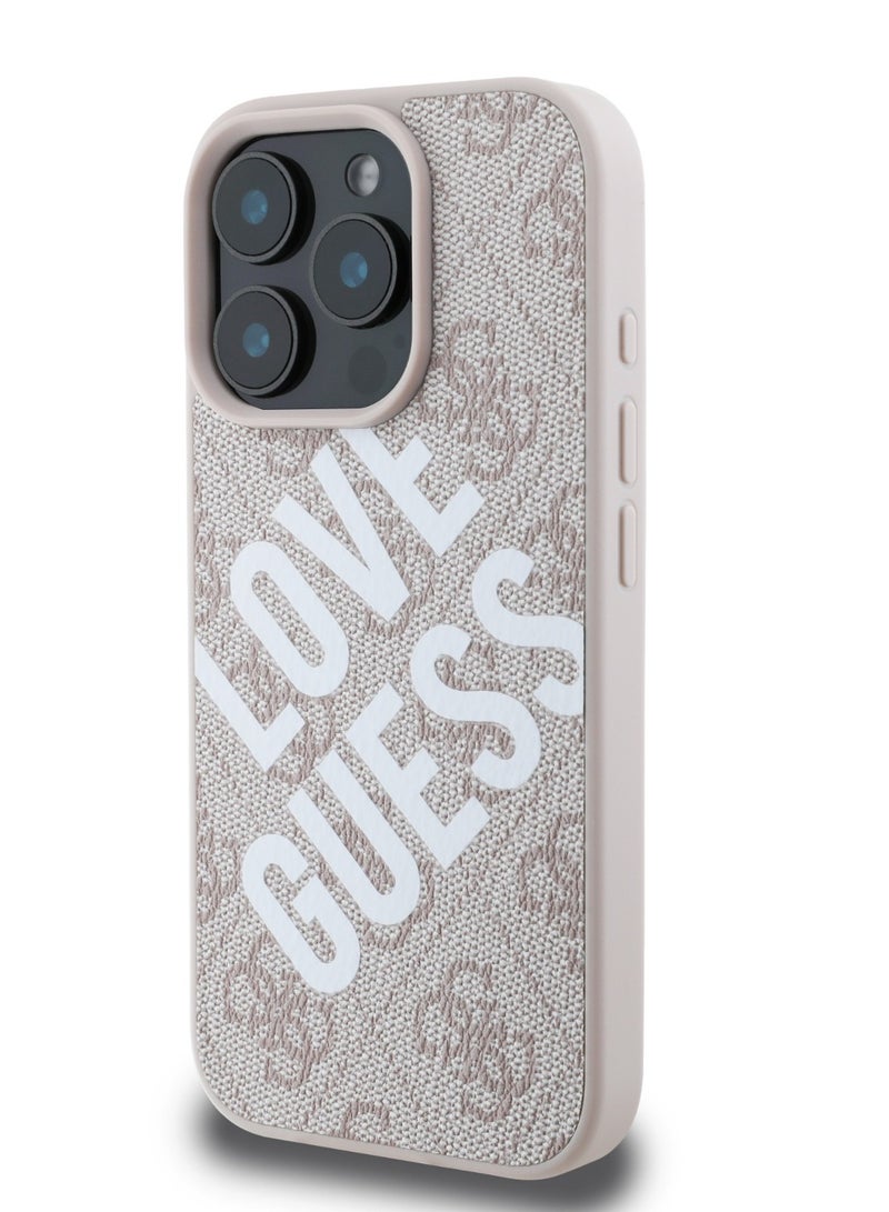 GUESS PU 4G Big Love Guess Logo Case for iPhone 16 Pro - Pink - Image 5