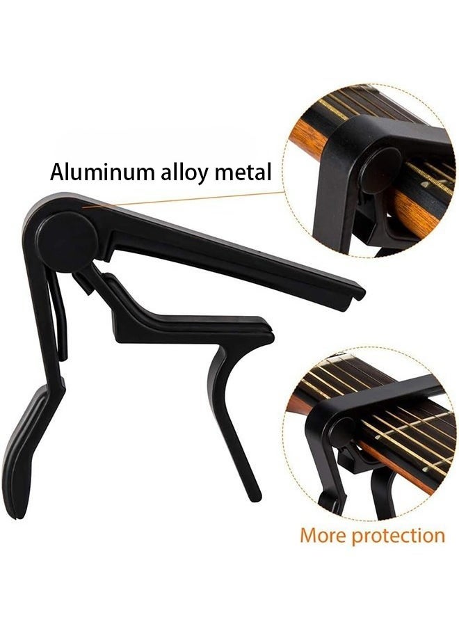 Guitar Capo, Acoustic Guitar Accessories Voice-Changer Clip for Ukulele Mandolin Bass (Black)  - Image 3