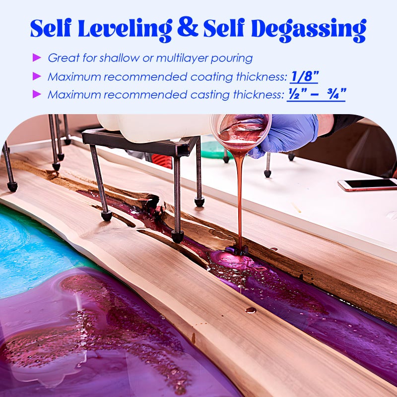 Bsrezn 2 Gallon Epoxy Resin Kit with Pumps â€“ Crystal Clear, Bubble-Free, No Yellowing, Self-Leveling, Mix 1:1 Epoxy Resin for Art, Crafts, Wood, and Resin Molds (1 Gallon x 2) - Image 3