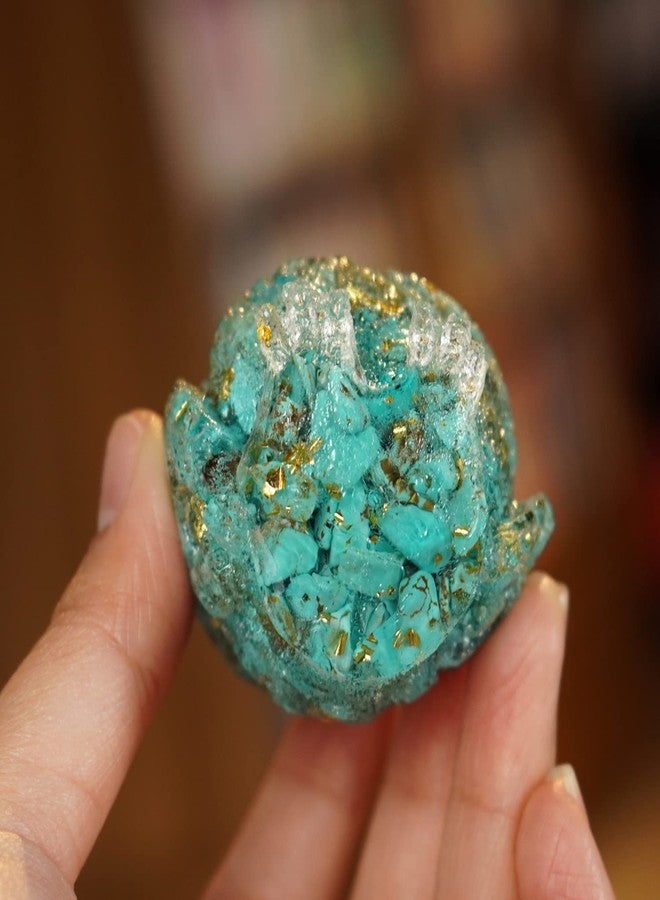 OwMell Owl Statue Tumbled Stone Gemstone Owl Figurine Home Decor Shelf Decor 2.5" - Turquoise - Image 4